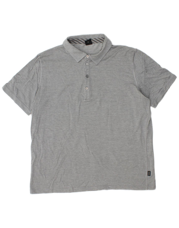 Мужская рубашка-поло Hugo Boss XL серая в крапинку