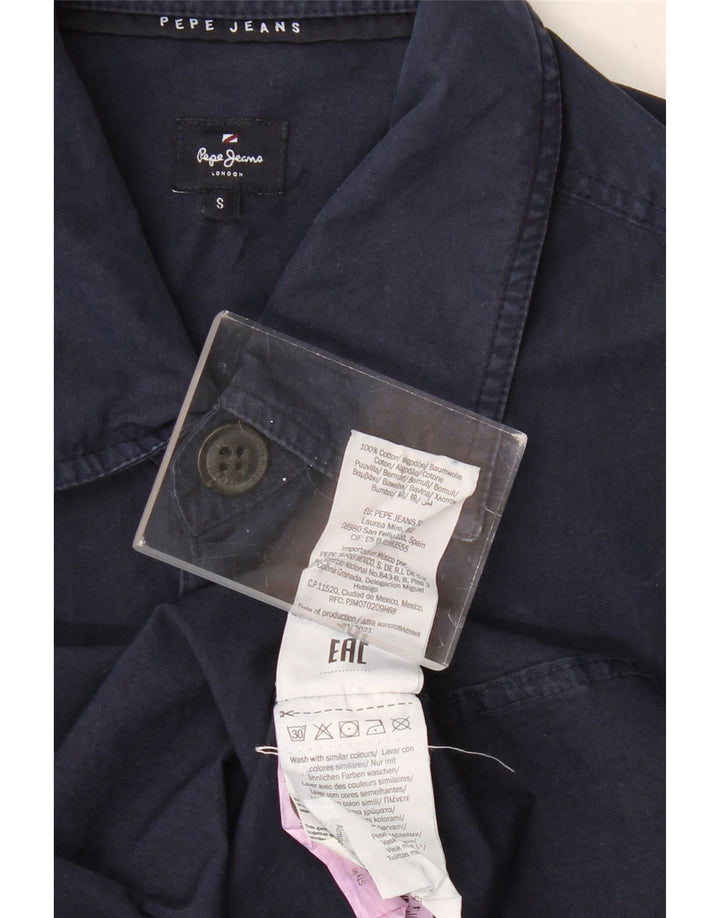 PEPE JEANS Мужская рубашка с рисунком, маленькая, темно-синяя, хлопковая