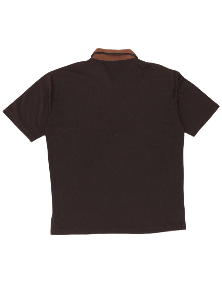 Мужская рубашка-поло Trussardi Jeans, средний черный полиэстер с цветными блоками