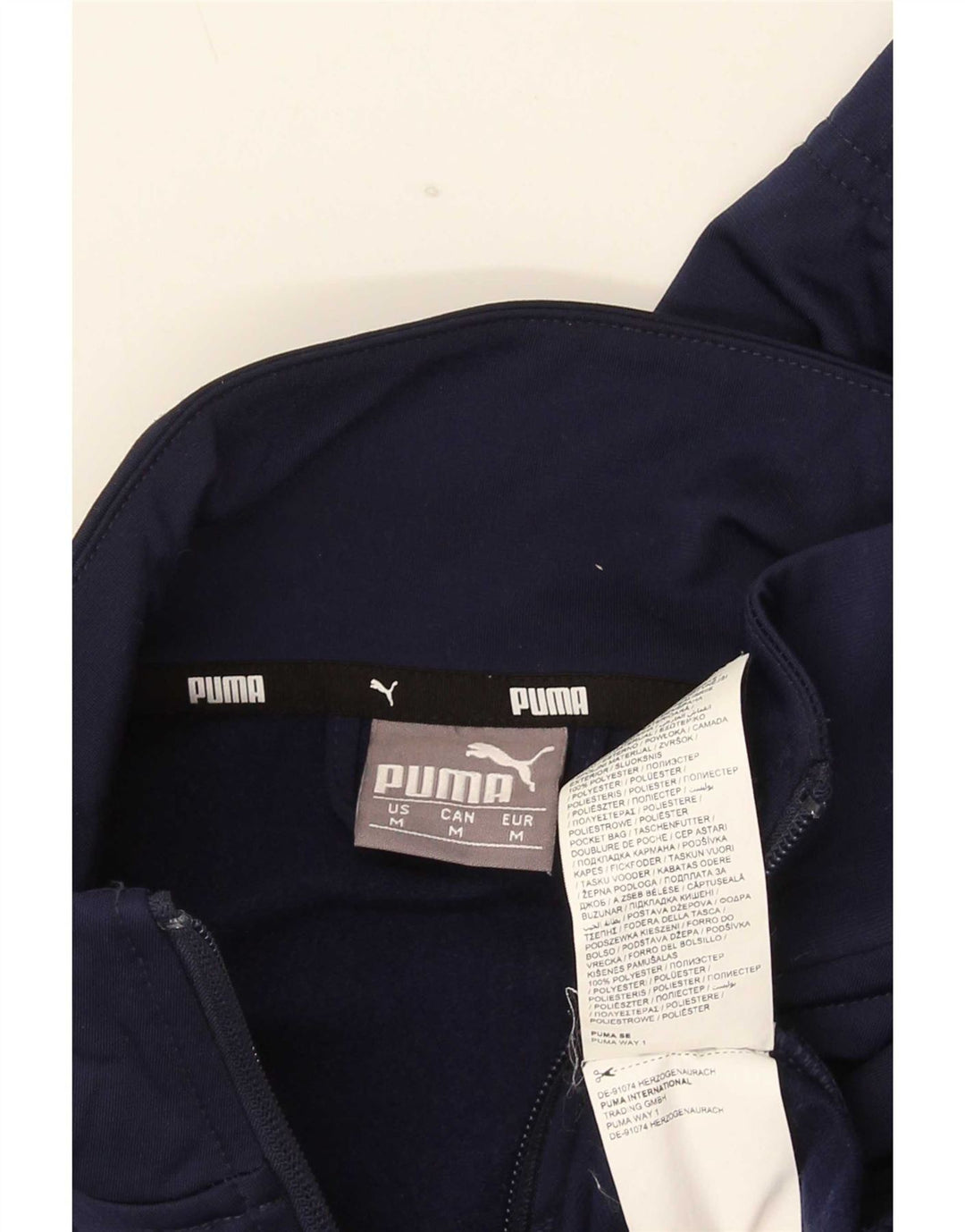 Мужской спортивный костюм Puma, верхняя куртка, средний темно-синий, полиэстер с цветными блоками