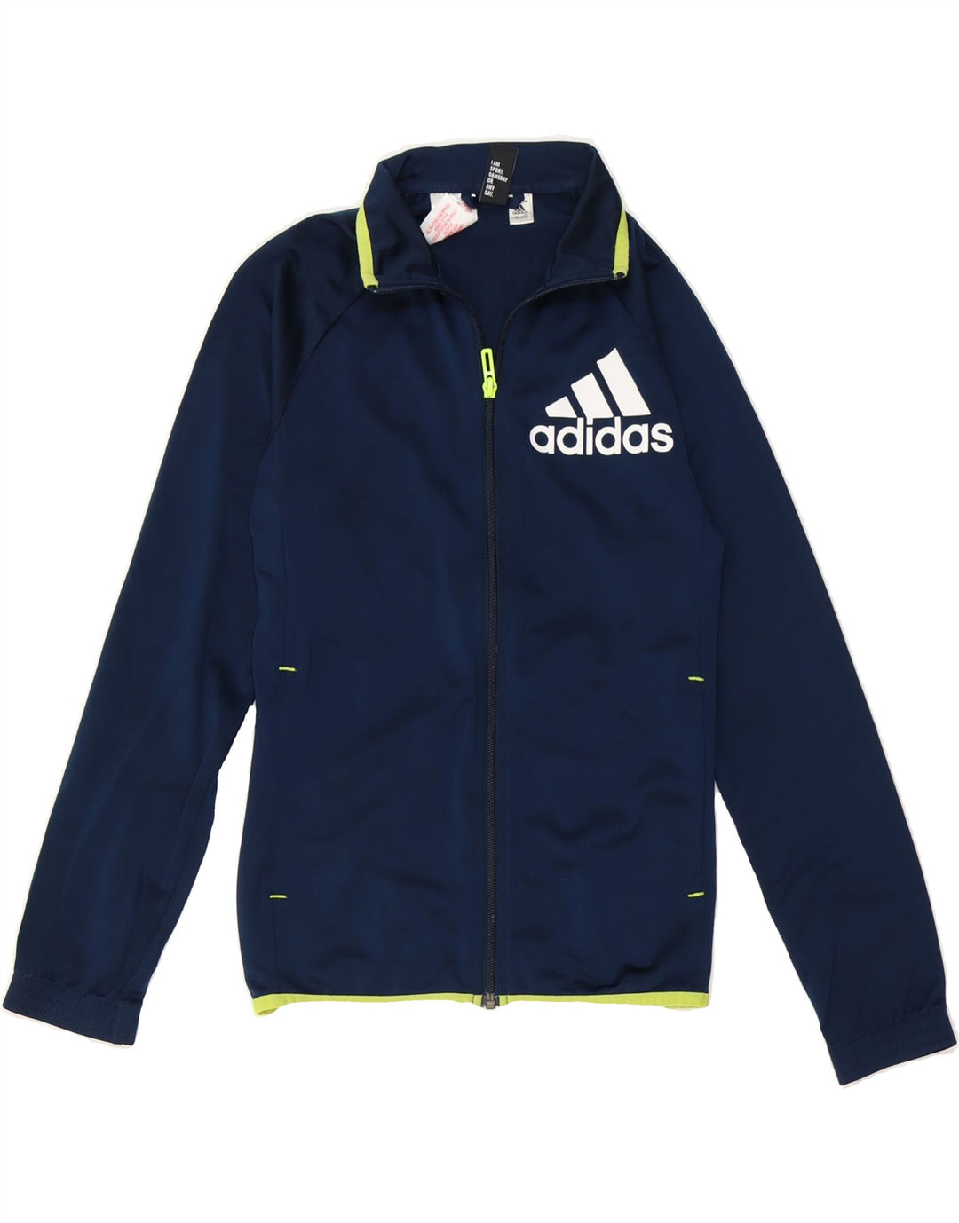 ADIDAS Boys Graphic Tracksuit Top Jacket 11-12 Years Navy Blue Vintage Adidas and Second-Hand Adidas from Messina Hembry 