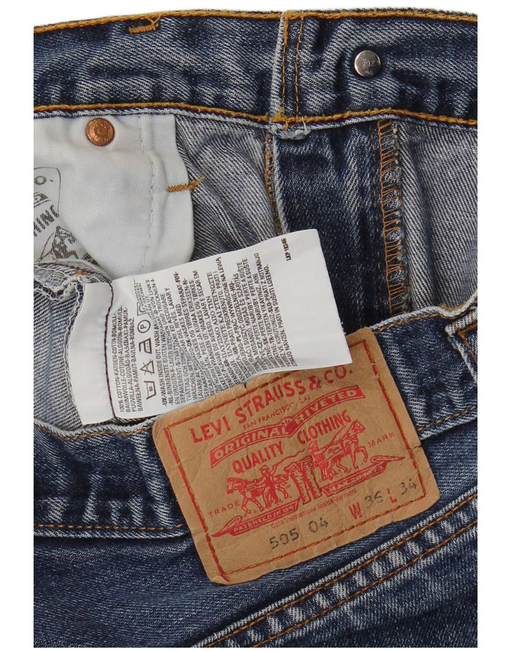 Мужские укороченные прямые джинсы LEVI'S 505 W36 L24 синие, хлопок