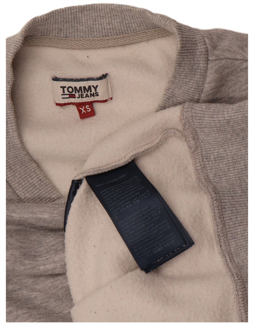 Мужской свитшот TOMMY HILFIGER XS, серый хлопковый джемпер в крапинку
