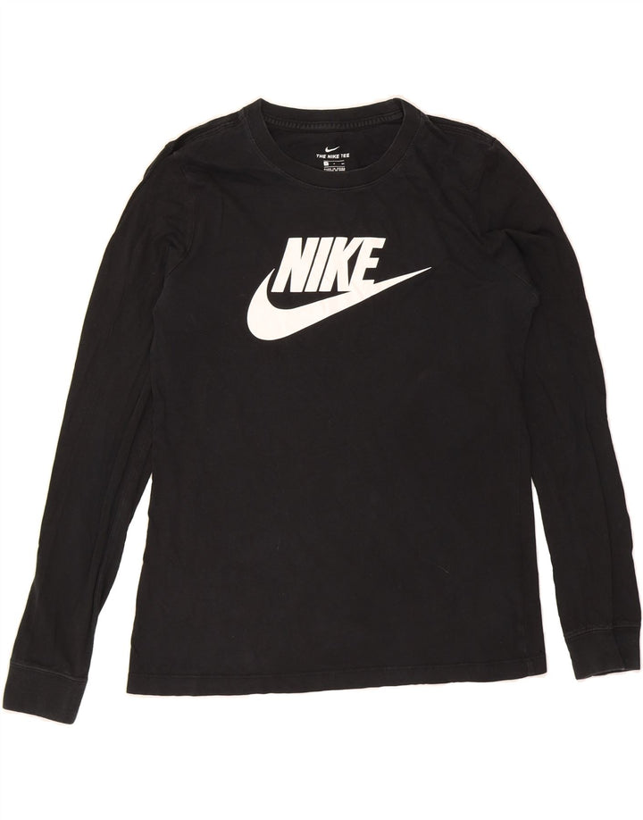 NIKE Womens Graphic Top Long Sleeve UK 12 Medium Black Cotton Vintage Nike and Second-Hand Nike from Messina Hembry 
