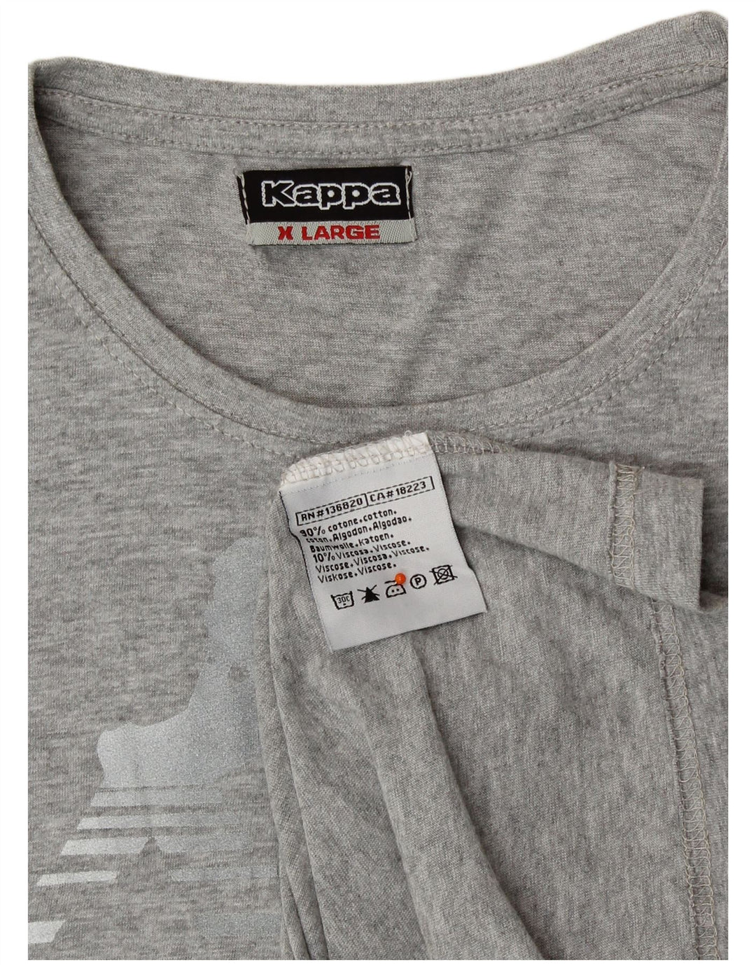 KAPPA Женская футболка с рисунком Top UK 18 XL Серый хлопок