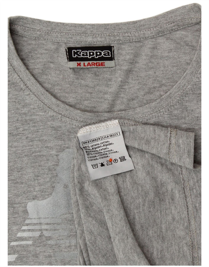 KAPPA Женская футболка с рисунком Top UK 18 XL Серый хлопок