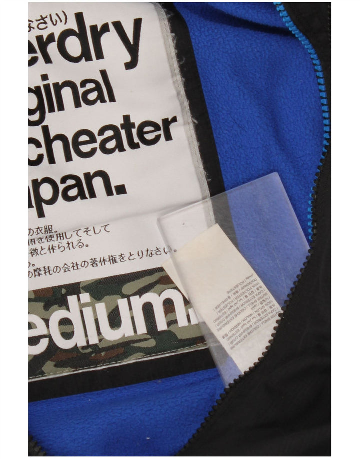 SUPERDRY Мужская ветровка с капюшоном, куртка UK 38, средний черный