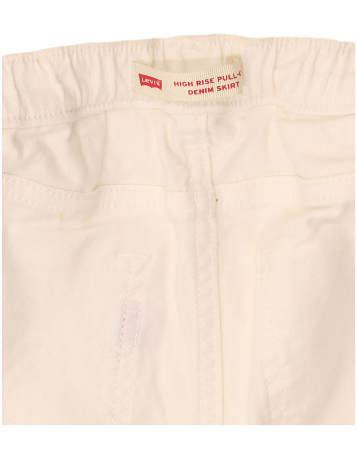 Женская джинсовая юбка с завышенной талией Levi's W30, средний белый