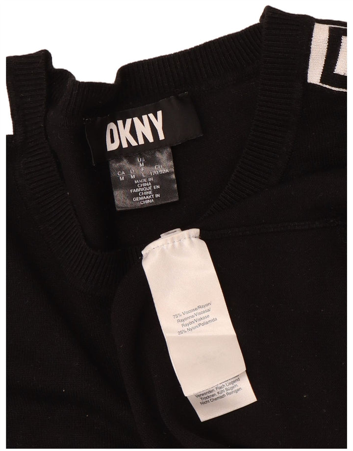 Женский свитер с рисунком Dkny UK 12, средний черный, вискоза