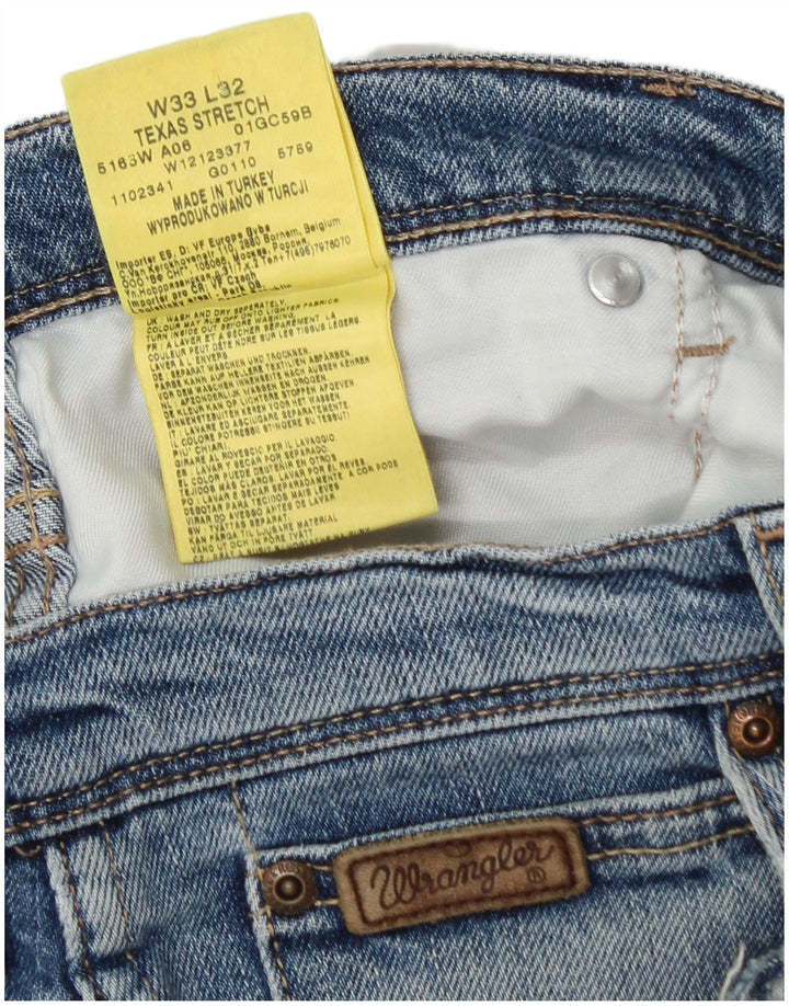 Мужские прямые джинсы WRANGLER техасский стрейч W33 L32, синий хлопок