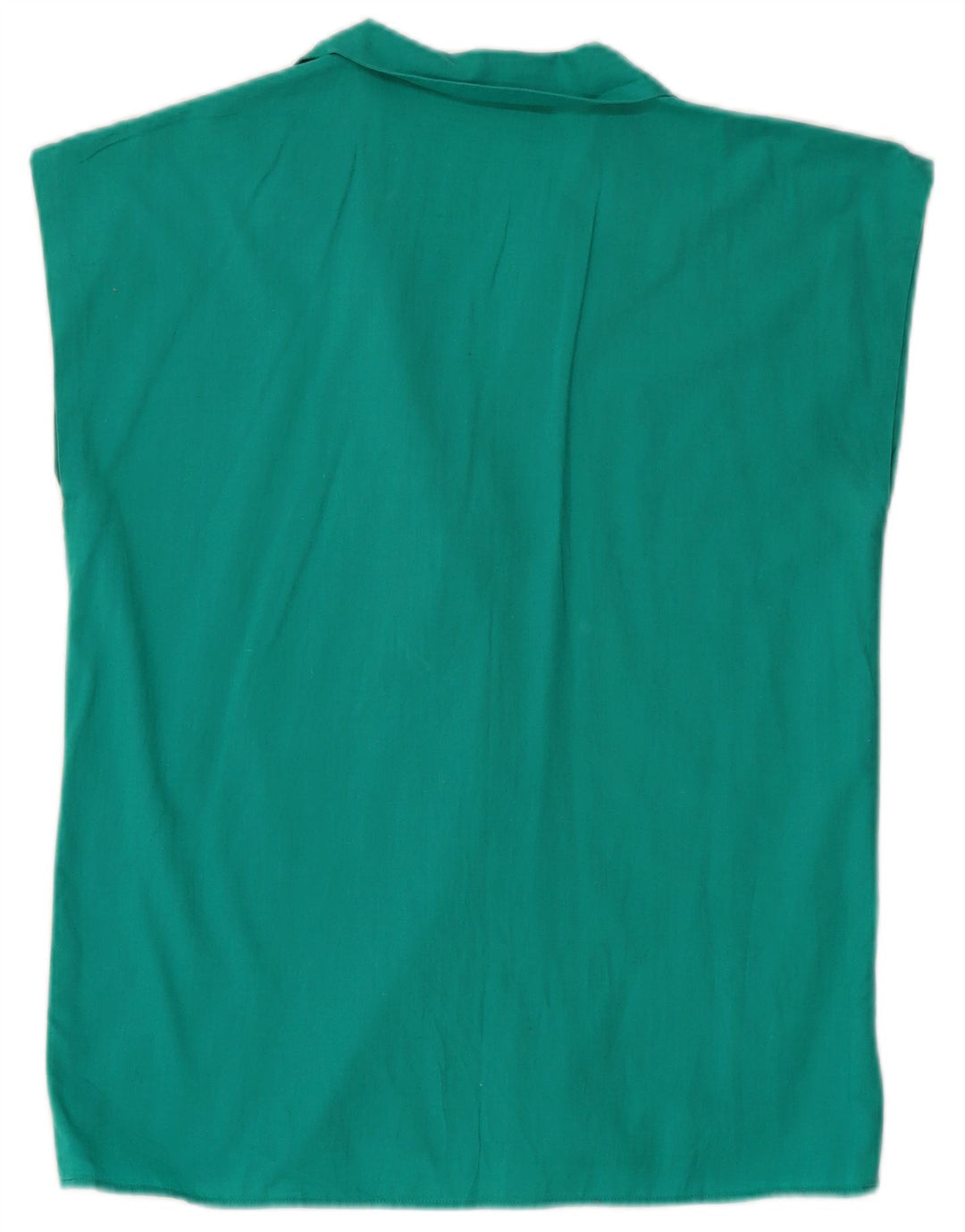 Женская блузка-рубашка без рукавов VINTAGE UK 12, средний бирюзовый цвет