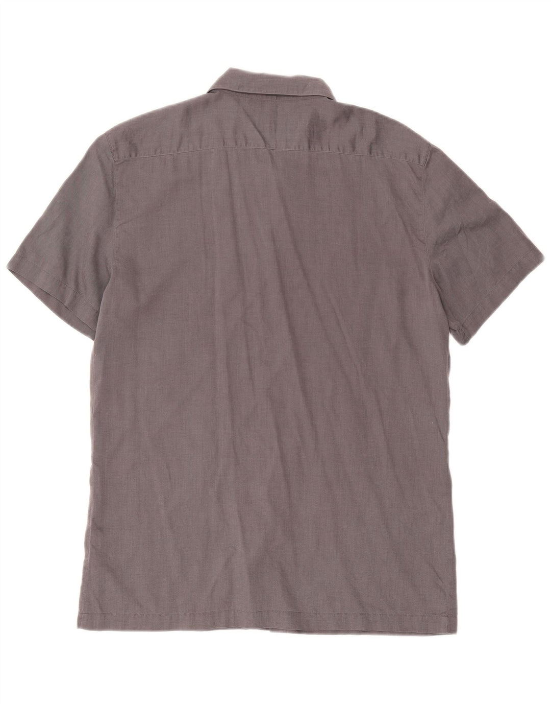 Мужская рубашка Trussardi с коротким рукавом XL, серая, хлопок с узором «в елочку»
