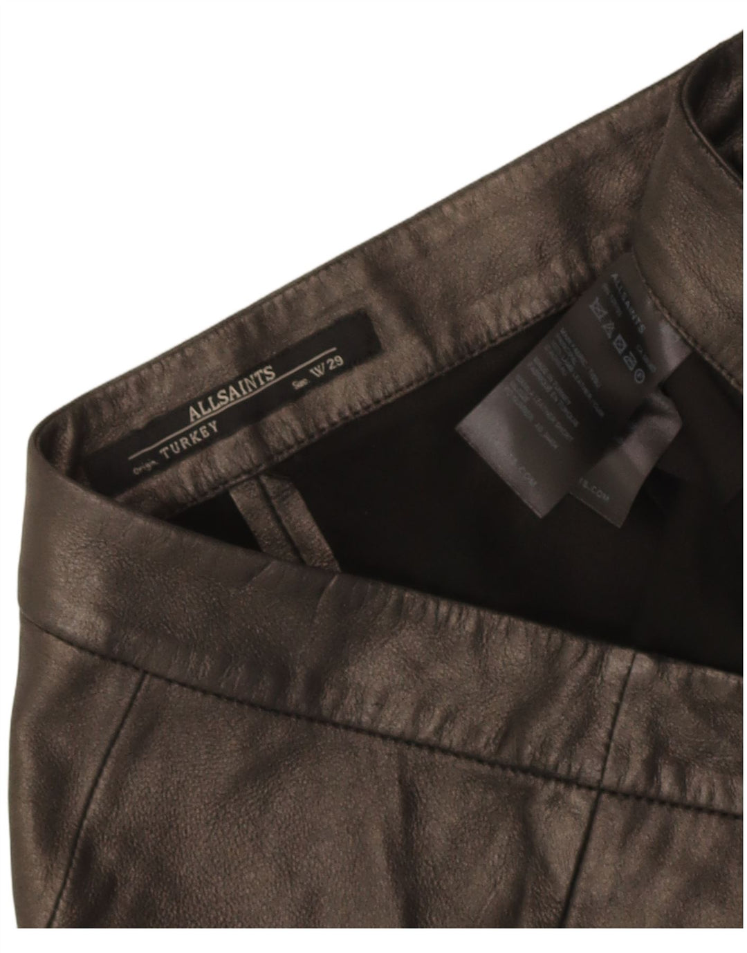 Женские кожаные шорты All Saints W29, средние, черные