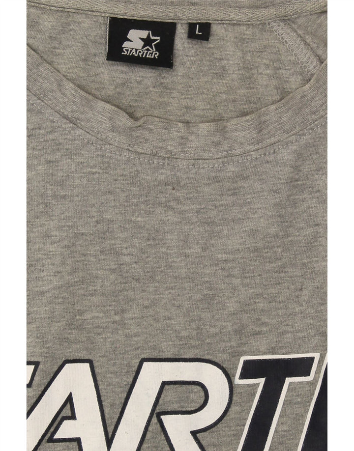 STARTER Mens Graphic T-Shirt Top Large Grey Cotton Vintage Starter and Second-Hand Starter from Messina Hembry 