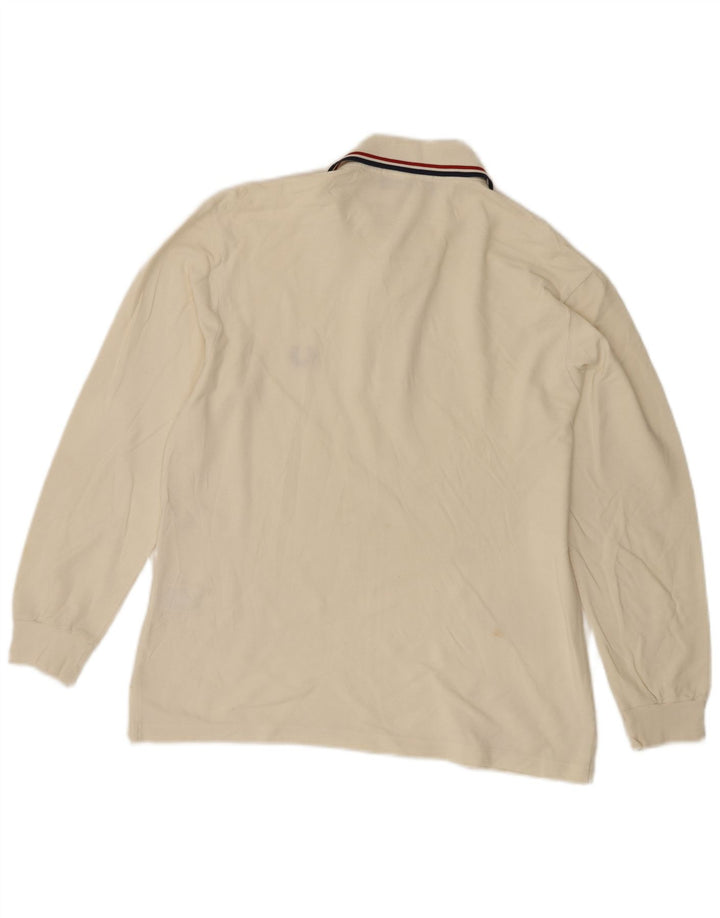 Мужская рубашка-поло с длинным рукавом Fred Perry, маленький белый хлопковый цвет