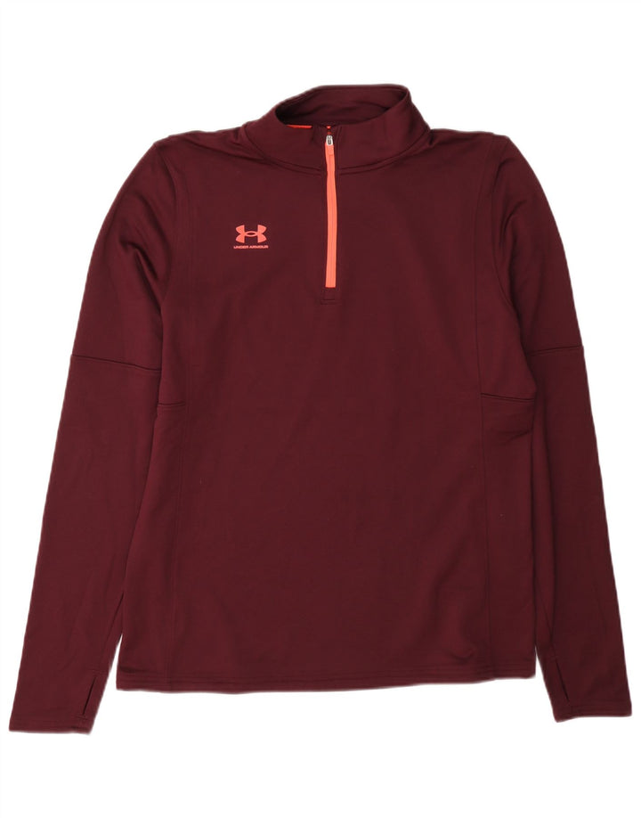 Женский топ с воротником на молнии и длинным рукавом Under Armour UK 14, средний бордовый цвет