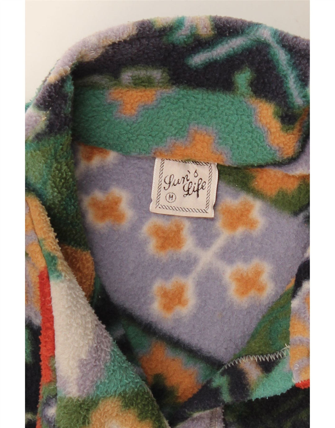 Винтажная женская флисовая куртка UK 14, средний разноцветный геометрический узор