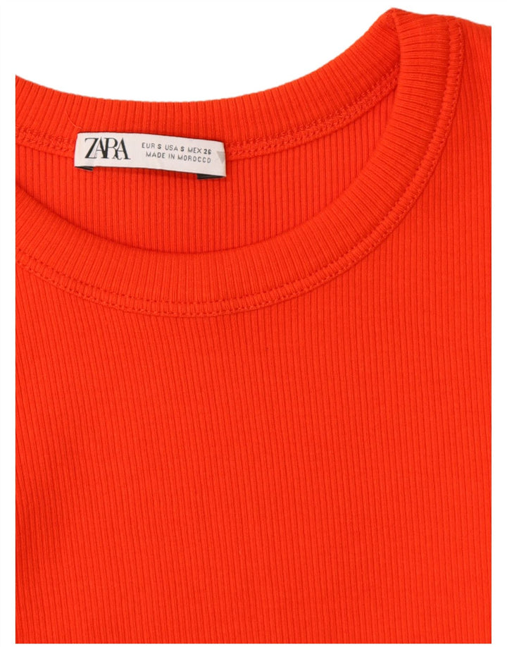 Женское облегающее платье Zara UK 8, маленькое оранжевое