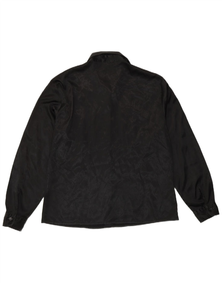 Женская рубашка Benetton IT 48 XL, черная, полиэстер с животным принтом