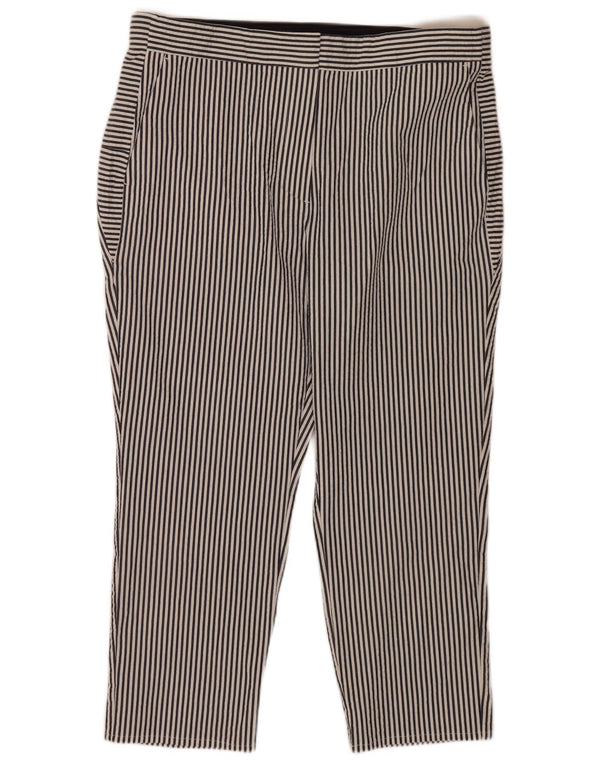 Женские узкие укороченные брюки Zara 2XL W34 L24 в синюю полоску
