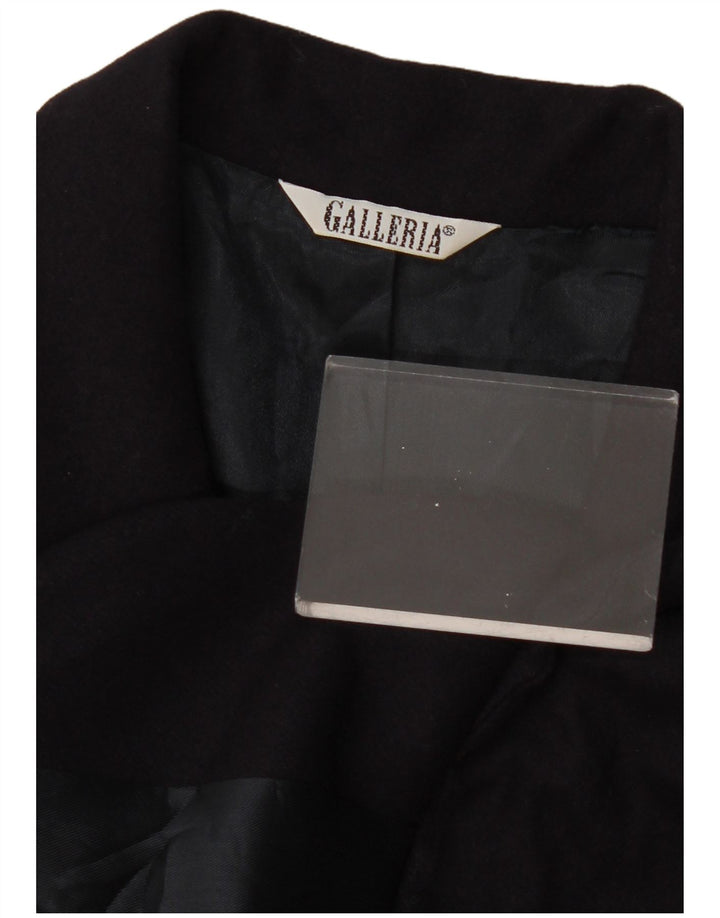 GALLERIA Женский пиджак на 3 пуговицах UK 12 Средний Темно-Синий Кашемир