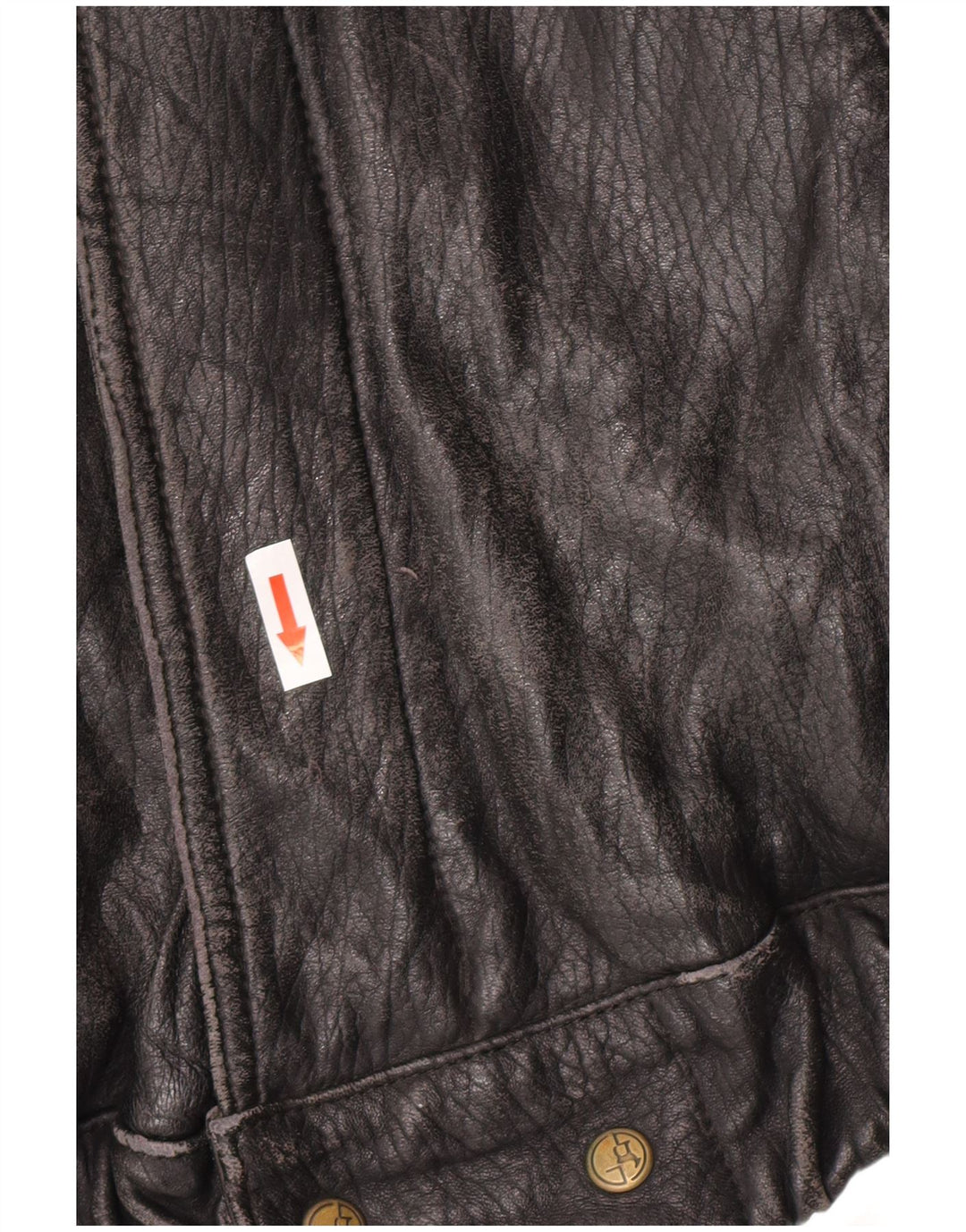 Винтажная женская кожаная куртка IT 52 2XL Черная кожа