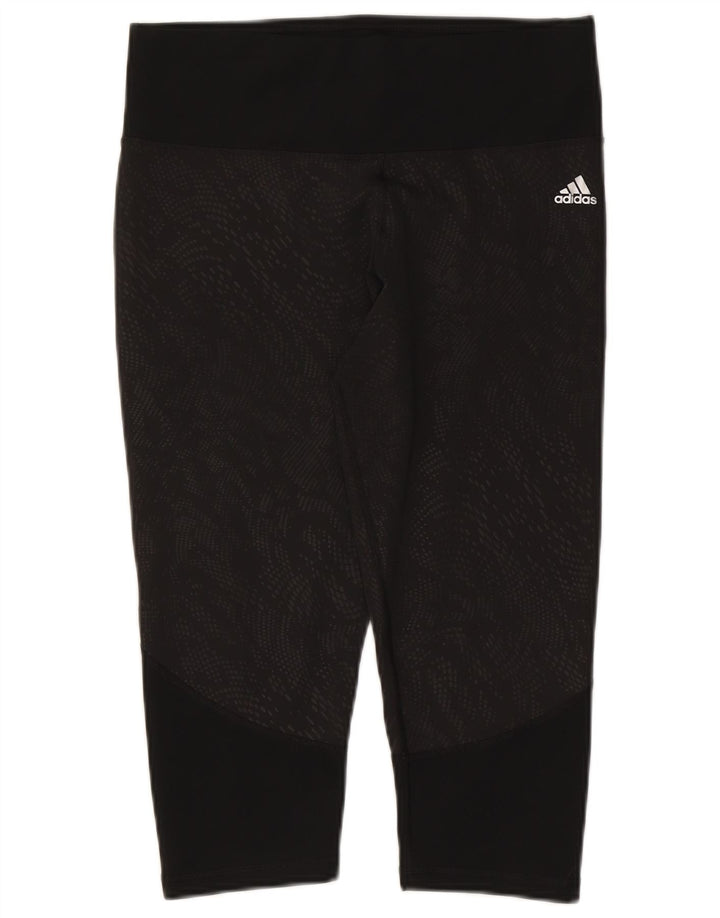 Женские леггинсы-капри ADIDAS Climalite UK 16/18, большие черные полиэстер