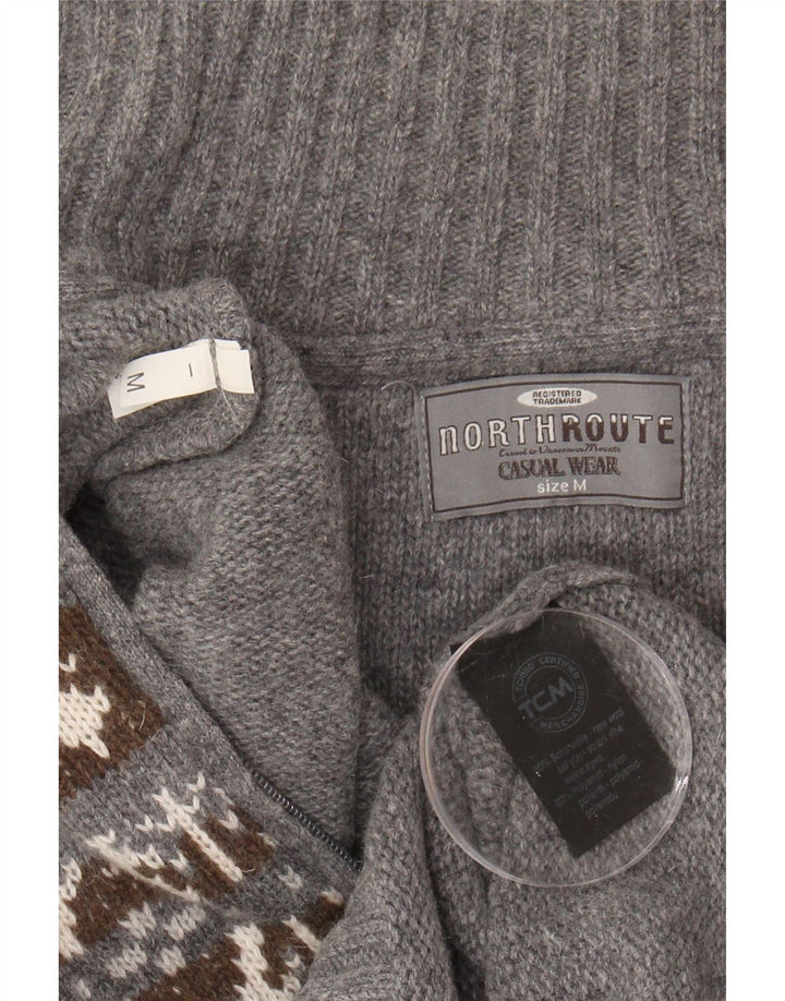 TCM Mens Cardigan Sweater Medium Grey Geometric Wool Vintage TCM and Second-Hand TCM from Messina Hembry 