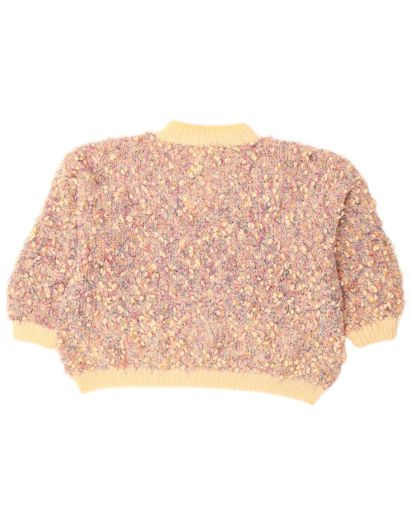 ВИНТАЖНЫЙ женский джемпер с высоким воротником, Великобритания, 20, 2XL, разноцветный, в крапинку