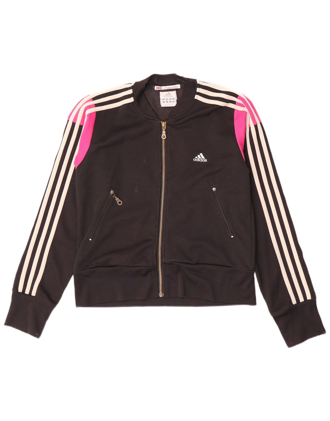 Женский спортивный костюм Adidas Top Jacket UK 12, средний черный, хлопок с цветными блоками