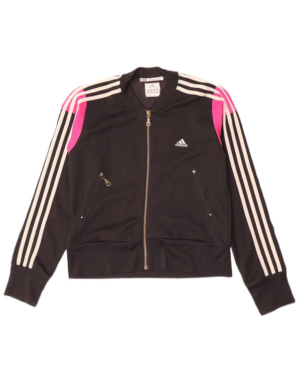 Женский спортивный костюм Adidas Top Jacket UK 12, средний черный, хлопок с цветными блоками