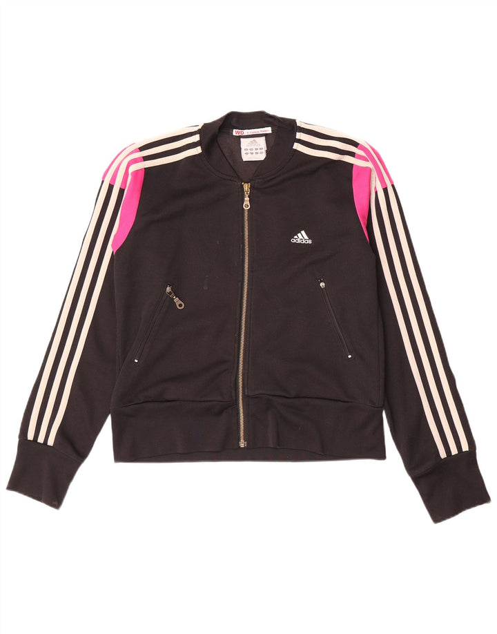 Женский спортивный костюм Adidas Top Jacket UK 12, средний черный, хлопок с цветными блоками