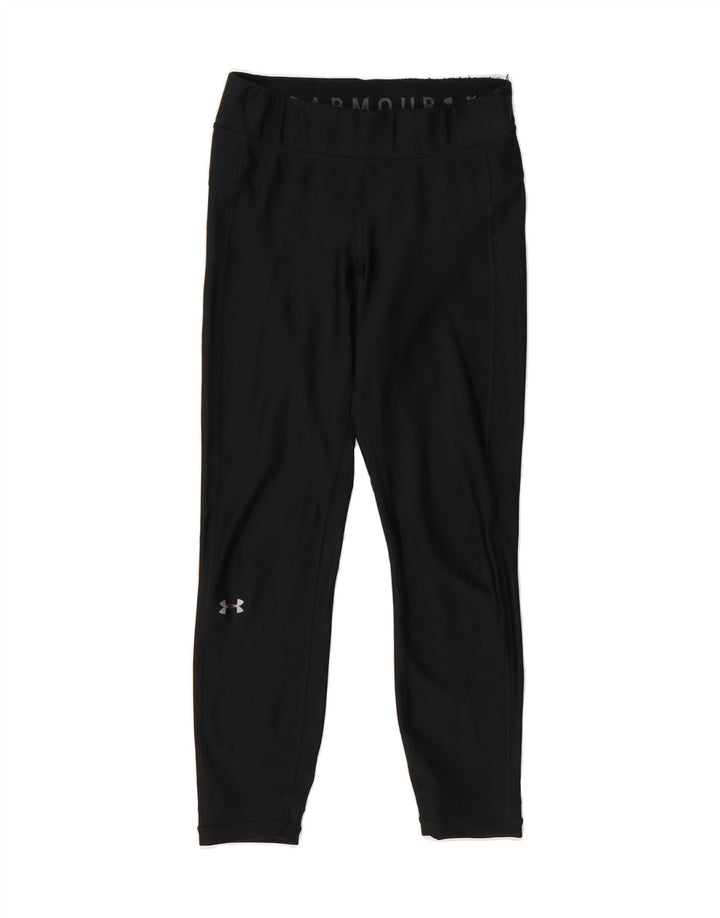 UNDER ARMOUR Womens Heat Gear Leggings UK 8 Small  Black Polyester Vintage Under Armour and Second-Hand Under Armour from Messina Hembry 