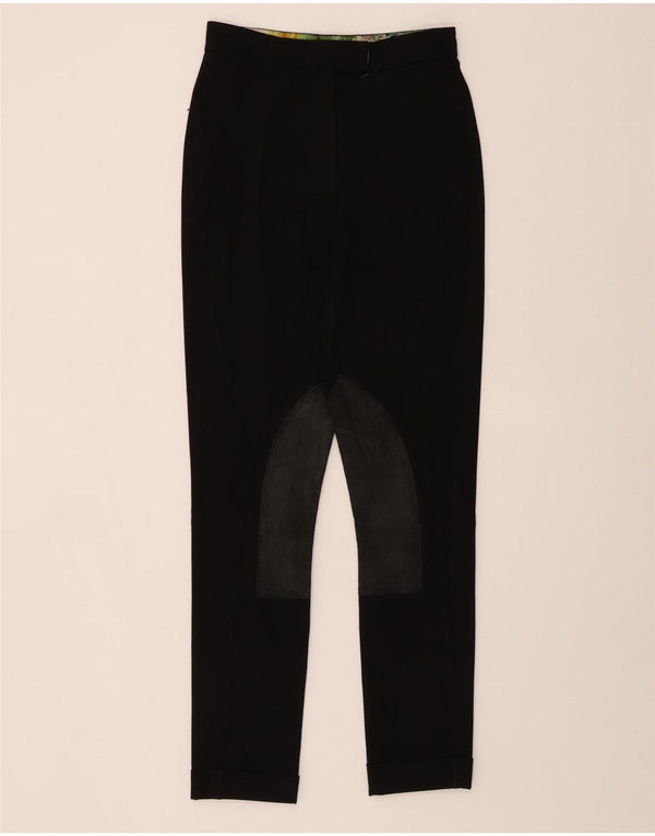 PAUL SMITH Womens High Waist Riding Trousers IT 40 Small W24 L27 Black