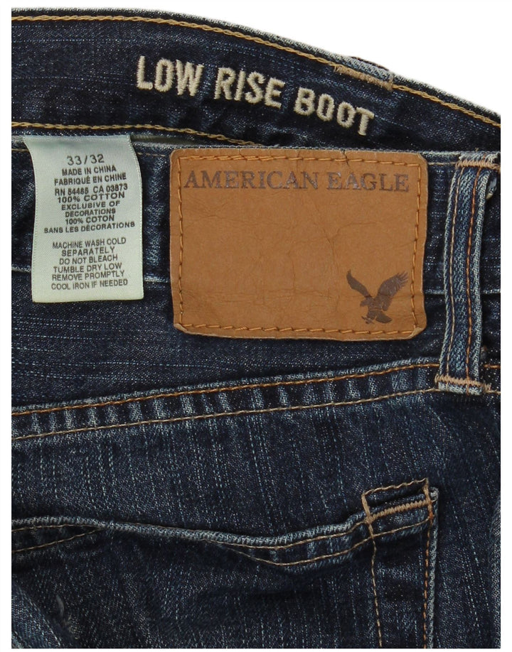 Мужские прямые джинсы AMERICAN EAGLE W33 L32 темно-синие, хлопок