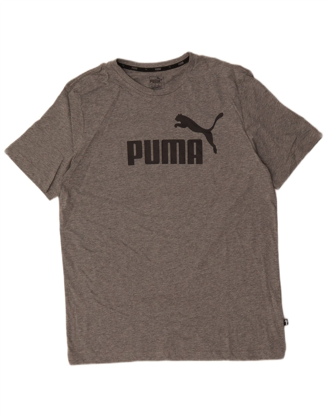 Мужская футболка с рисунком PUMA, большая серая в крапинку