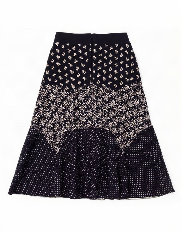 Женская расклешенная юбка Topshop UK 10, маленькая W28, темно-синяя, хлопковая с цветочным принтом
