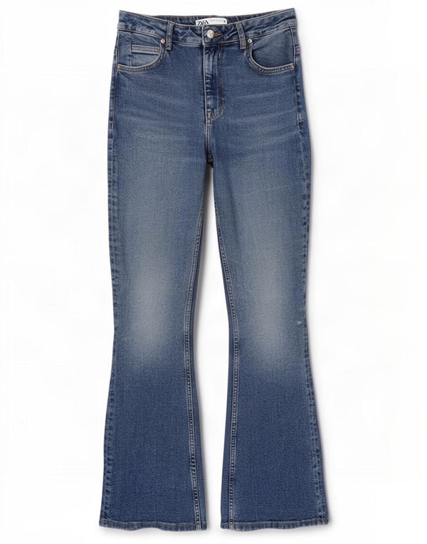 Женские расклешенные джинсы Zara EU 40 Medium W30 L31 Синие, хлопок