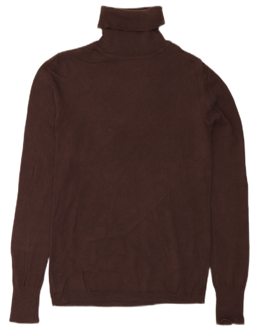 BENETTON Womens Roll Neck Jumper Sweater UK 10 Small Brown