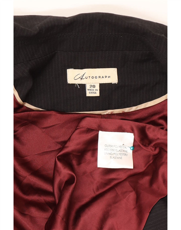 Женский пиджак Marks & Spencer Autograph UK 20 2XL, черный в тонкую полоску