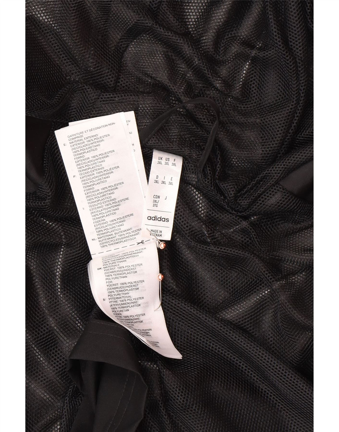 Мужская дождевик с капюшоном ADIDAS UK 46 3XL, черный полиэстер