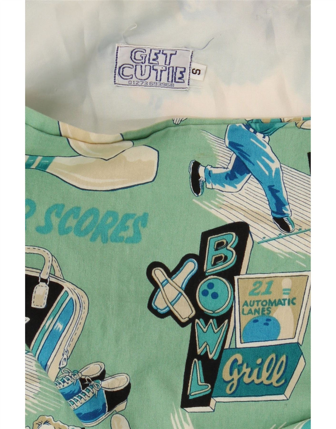 VINTAGE Womens Graphic A-Line Skirt Small W27  Turquoise Vintage Vintage and Second-Hand Vintage from Messina Hembry 