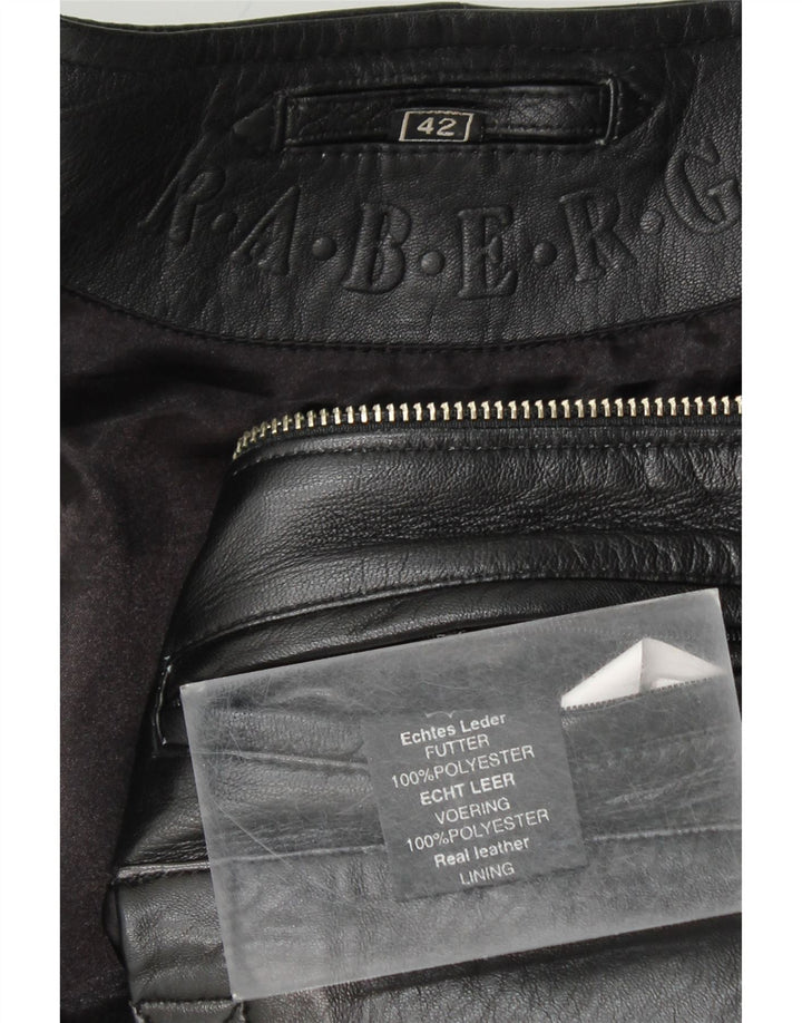 Женская укороченная кожаная куртка RABERG EU 42, большая черная кожа