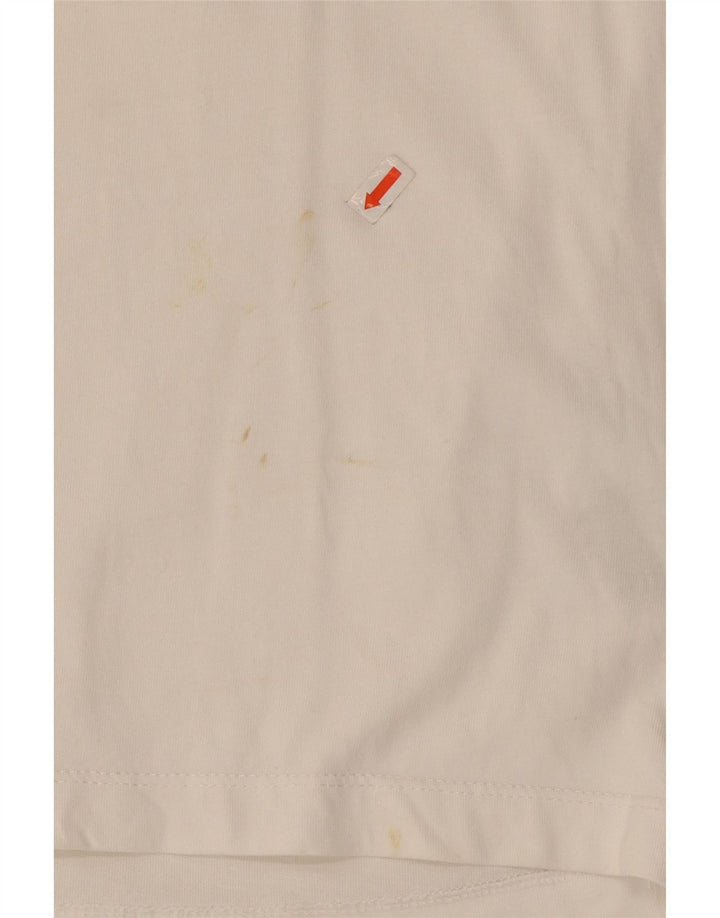 NIKE Mens Graphic T-Shirt Top Medium Off White Cotton