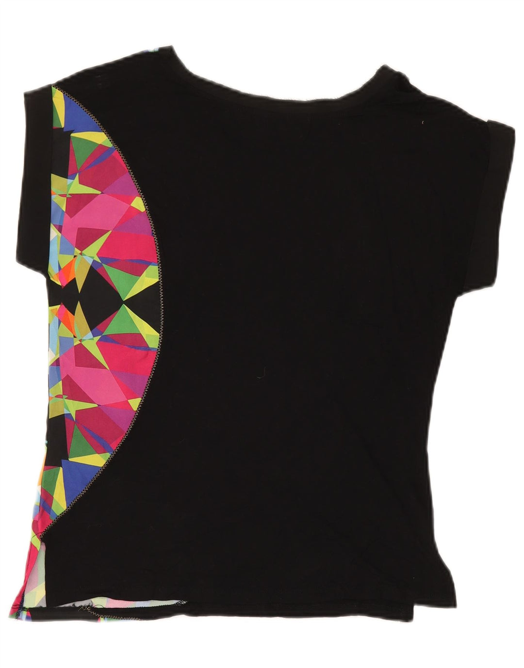 Женская футболка Desigual Top UK 12 Medium черная с геометрическим рисунком
