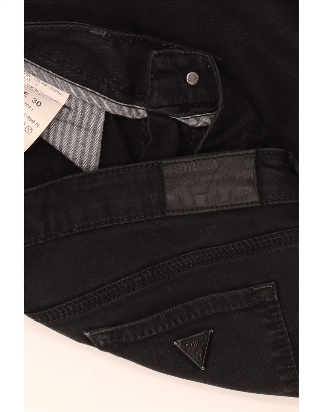 Женские узкие джинсы Guess W30 L29, черный хлопок