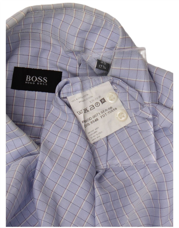 Мужская рубашка HUGO BOSS, размер 45, 17, 1/2 XL, фиолетовая клетка, хлопок