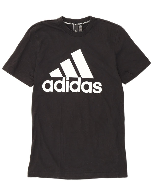Мужская футболка Adidas с графическим рисунком, маленькая черная хлопковая спортивная футболка