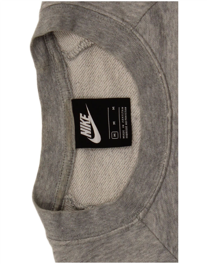 Женский свитер с рисунком Nike UK 14, хлопковый средний серый цвет