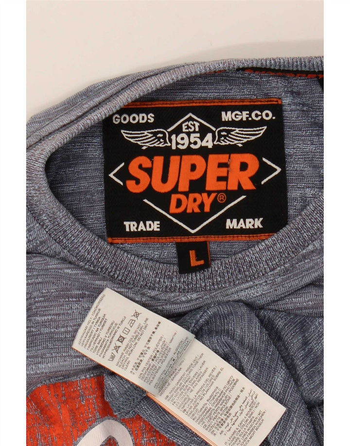 Мужская футболка с рисунком Superdry, большой серый полиэстер с крапинками